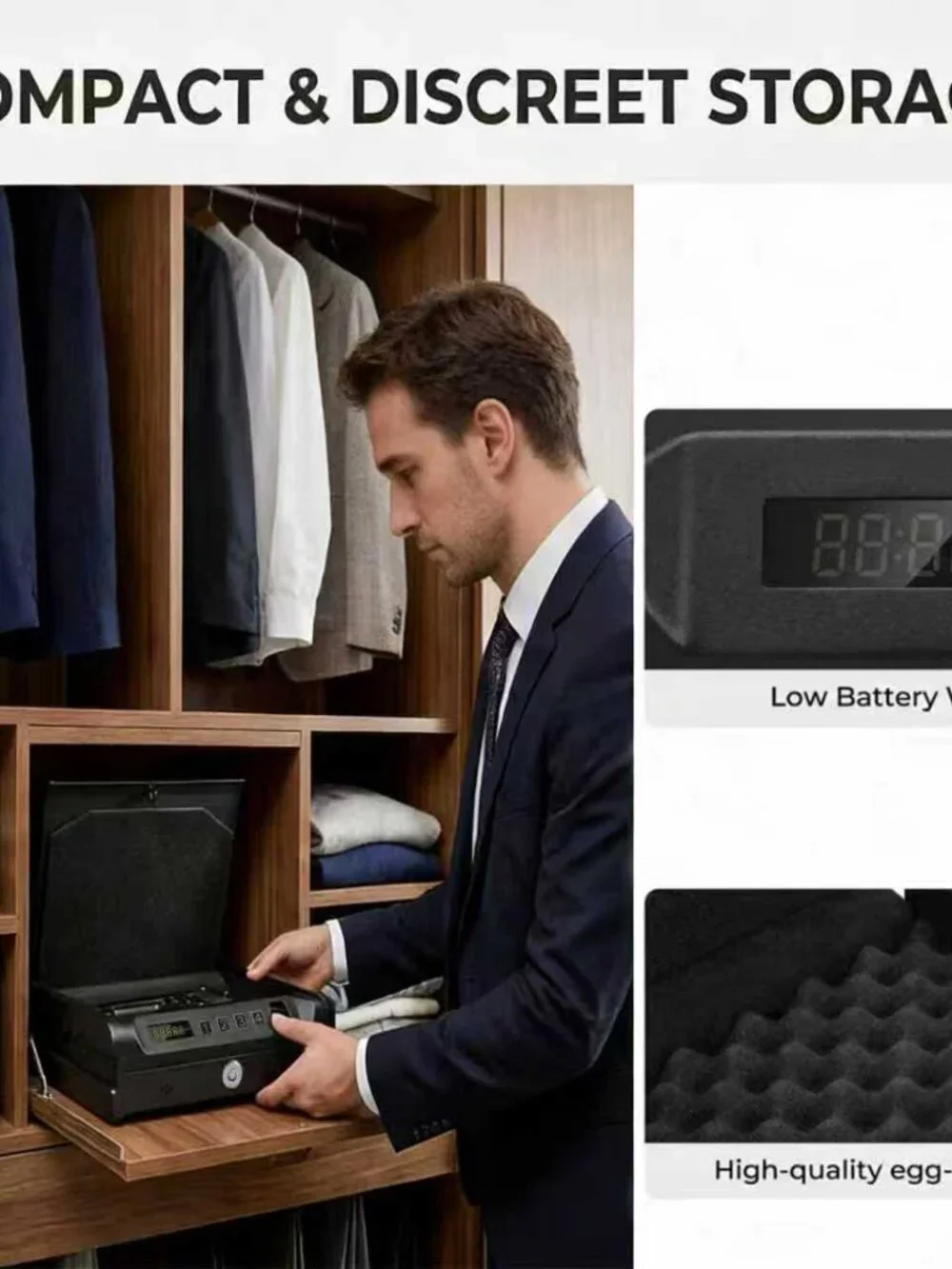 Biometric Quick Access Gun Safe ,3-Ways Unlock Fingerprint Digital PIN Key
